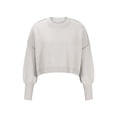 thumbnail image 4 of RXIRUCGD Chandail Décontracté pour Femmes Col Rond Ample Manches Longues, Blanc, Taille : S, 4 of 6