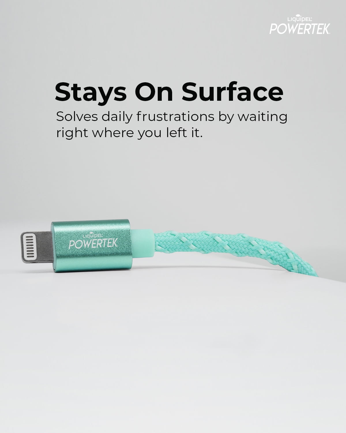 Liquipel Powertek iPad & iPhone Charger Cable, Fast Charging 6ft MFI Certified Lightning to USB Cord, Twizzler Mint