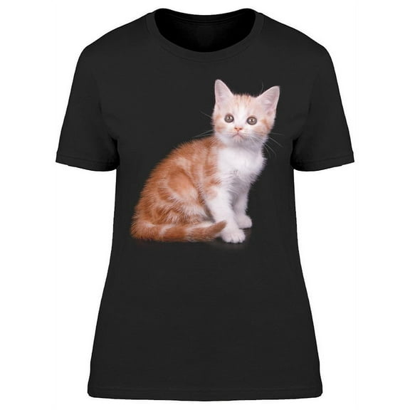 Cute Shorthair Kitten Sitting T-Shirt Women -Image by Shutterstock, Female Small