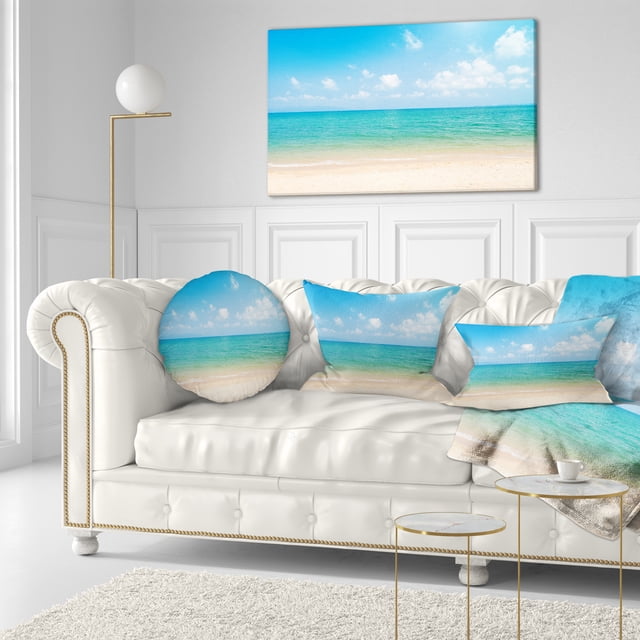 Wide View of Tropical Beach - Seashore Photo Canvas Print