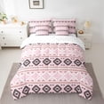 thumbnail image 2 of Feelyou Vintage Aztec Adult Bedding Comforter Set 7 Pieces, Fashion Pink Triangle Full Bedding Set, Mandala Southwestern Theme Reversible Fitted Sheet Flat Sheet, Microfiber Bedroom Decor, 2 of 8