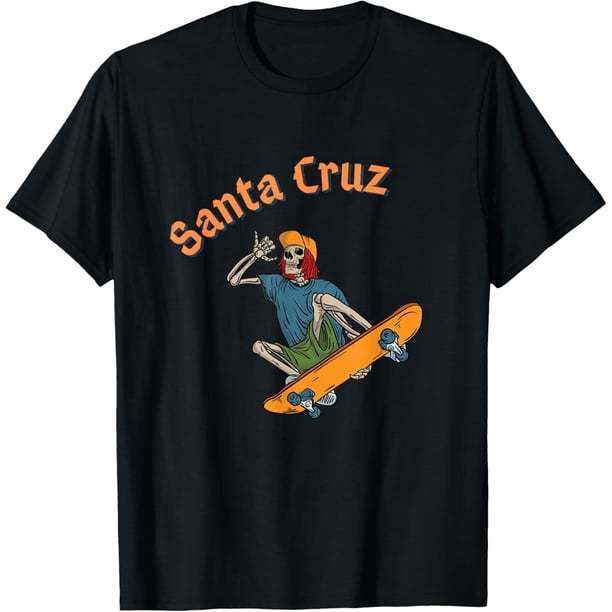 Vintage Santa Cruz California Epic Skeleton Skateboarder Camiseta