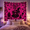 thumbnail image 2 of Pink Cat and Cauldron Tapestry, 2 of 7