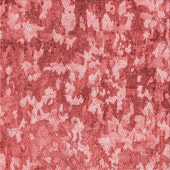 Ahgly Company Machine Washable Indoor Square Transitional Ruby Red Area Rugs, 8' Square