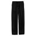 thumbnail image 2 of Men's Drawstring Linen Pants Elastic Waist Straight Leg Pants with Deep Pockets with Pockets Cotton Trousers Breathable Casual Summer Beach Lightweight Harem Baggy Trousers,Black 2XL, 2 of 4