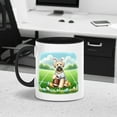 thumbnail image 5 of Happy Easter Hello Spring Soft Coated Wheaten Terrier Playing Football 11oz Accent Two-tone Mug Wheatie Dog Lover Coffee Tea Cup - 13003, 5 of 5