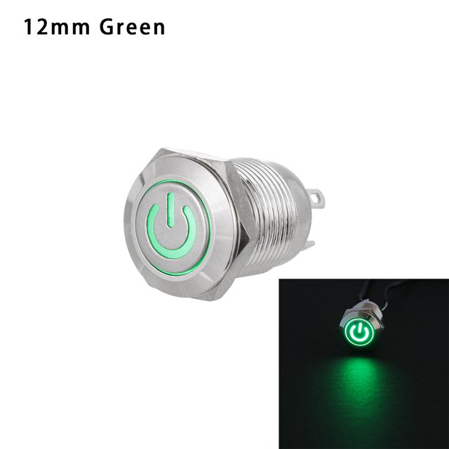 RACKS útiles 16/12 mm botón de botón encendido/apagado coche LED interruptor momentáneo impermeable Durable nuevo Metal LED encendido/de/Multicolor
