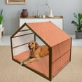 thumbnail image 2 of Geometric Pet House, Eastern Half Circle Pattern Abstract Geometric Shapes Japanese Kimono, Outdoor & Indoor Portable Dog Kennel with Pillow and Cover, 5 Sizes, Orange Pale Yellow, by Ambesonne, 2 of 4