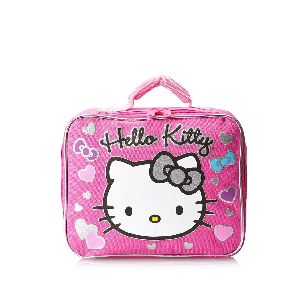 Lunch Bag Hello Kitty Bows & Hearts Pink Kit Case New 833746