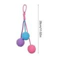 thumbnail image 4 of FEOLGEHLY Hanging Cotton Rope Ball Cat Toy for Teething, Natural Braid Cat Chew Toy, Cage-Mountable Interactive Cat Toy for Indoor Cats, Washable Multi-Pet Fun for Ages 3+ (Pink), 4 of 7