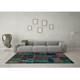thumbnail image 3 of Ahgly Company Indoor Square Oriental Light Blue Modern Area Rugs, 8' Square, 3 of 4