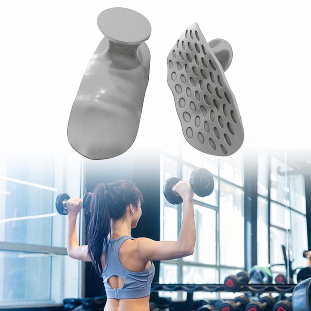 2 piezas Levantamiento de pesas empuñaduras de gimnasio para gimnasio para el entrenamiento de gimnasia Fitness Gris