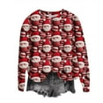 thumbnail image 4 of Levmjia Christmas Sweater for Women Crewneck Sweatshirt Women's Christmas Trendy Printed Round Neck Long Sleeved Top Loose Fitting Sweater, 4 of 5