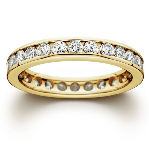 Pompeii 1 1/2ct Channel Set Diamond Eternity Ring 14K Yellow Gold (G/H,SI1)