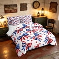 thumbnail image 2 of Manfei Watercolor Bow Twin Bedding, Patriotic Stars Pattern Bedding Comforter Set, Red White Blue, Reversible 7-Piece, 2 of 6