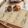 thumbnail image 3 of Khaki Flower Branch Placemats Set of 4 Spring Summer Farmhouse Botanical Place Mats Indoor Wipeable Table Mats Washable Cloth Dining Table Placemats for Kitchen Holiday Party Home Decor 13x19 Inch, 3 of 9