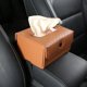 thumbnail image 4 of Porta pañuelos para el coche, porta servilletas para la visera del sol, caja de pañuelos de cuero plegable, funda para pañuelos para el asiento trasero, beige, marrón, negro, 4 of 5