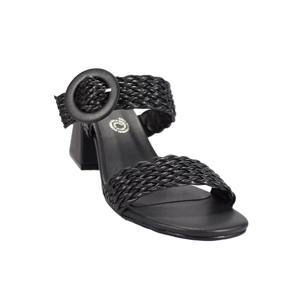 SANDALIA CASUAL DE MUJER SINTETICO NEGRO MARCA LEON 8719