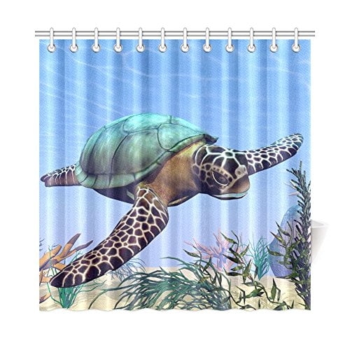 MKHERT Sea Turtle Shower Curtain Home Decor Bathroom Shower Curtain