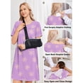 thumbnail image 4 of Pinspark Hospital Gowns Open Back for Women Bedridden Nightgowns Back Opening Short Sleeve Post Surgery Tear Away Adaptive Dresses, 4 of 6
