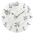 thumbnail image 5 of Plane Track Hand Painted Round Wall Clock Silent Analog Battery Operated Black Pointer Home Decor 9.84" Diameter, 5 of 11