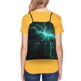 thumbnail image 4 of Naloa Green Lightning Flash Drawstring Backpack String Bag Cinch Water Resistant for Gym Shopping Sport Yoga, 4 of 6