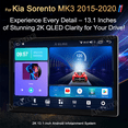 thumbnail image 2 of 13.1" 2K Stereo 8-Core 4+64GB Car Radio for Kia Sorento MK3 2015-2020 with Wireless CarPlay/Android Auto/4G LTE/GPS Nav/Wi-Fi/BT 5.0/SWC/Backup Camera, 2 of 18