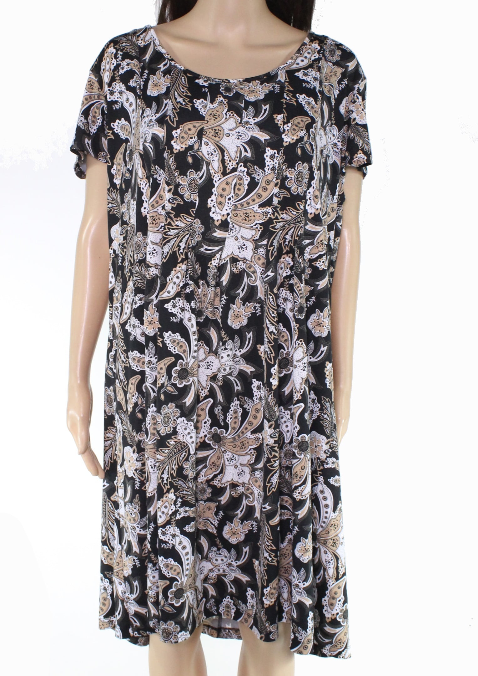 NY Collection - Womens A-Line Dress Beige Paisley Print XL - Walmart ...