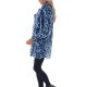thumbnail image 2 of Chaquetas de Piel Sintética para Mujer, Otoño-Invierno, con Solapa de Leopardo, Mangas Largas, Abrigos Holgados con Bolsillos. Azul XL, 2 of 8