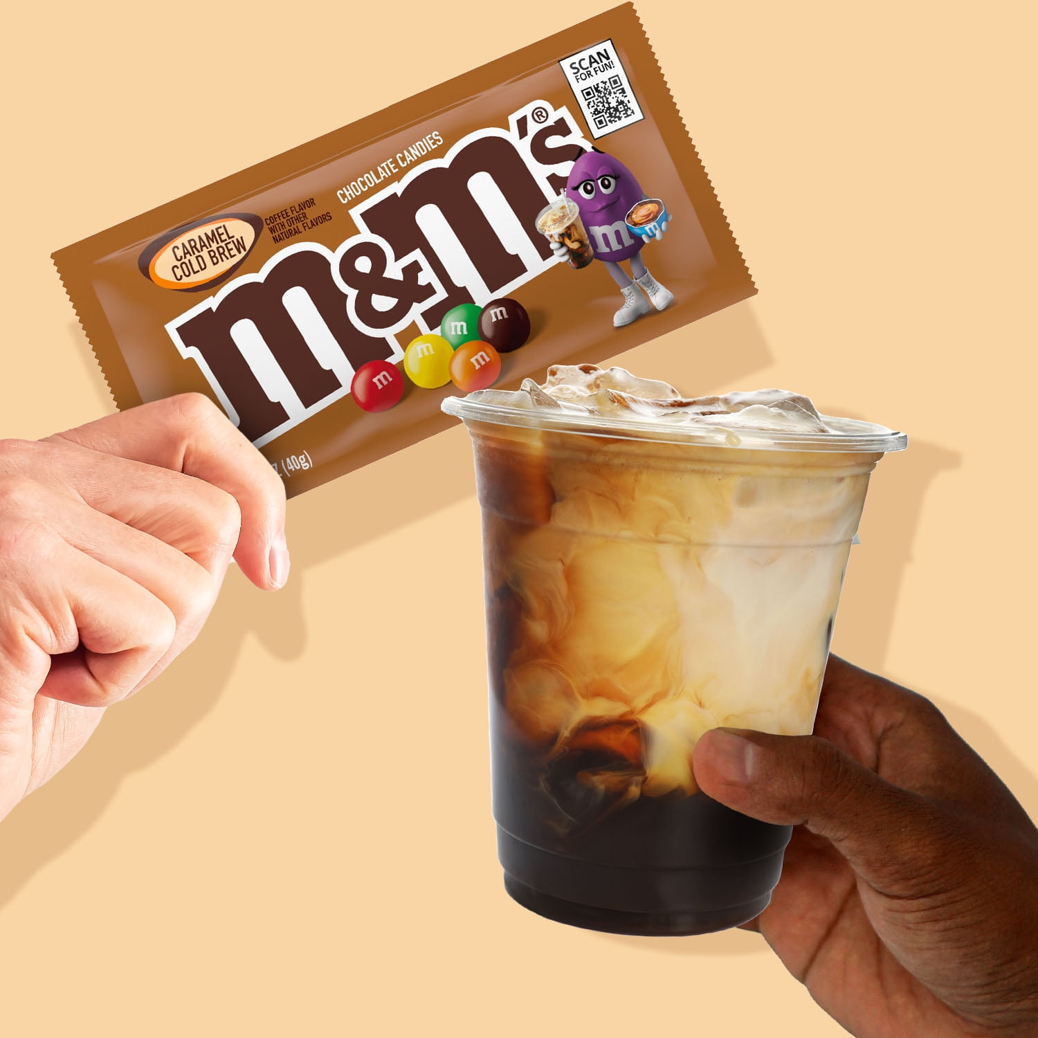 M&M's Caramel Cold Brew Milk Chocolate Candy - 1.41 oz Pack
