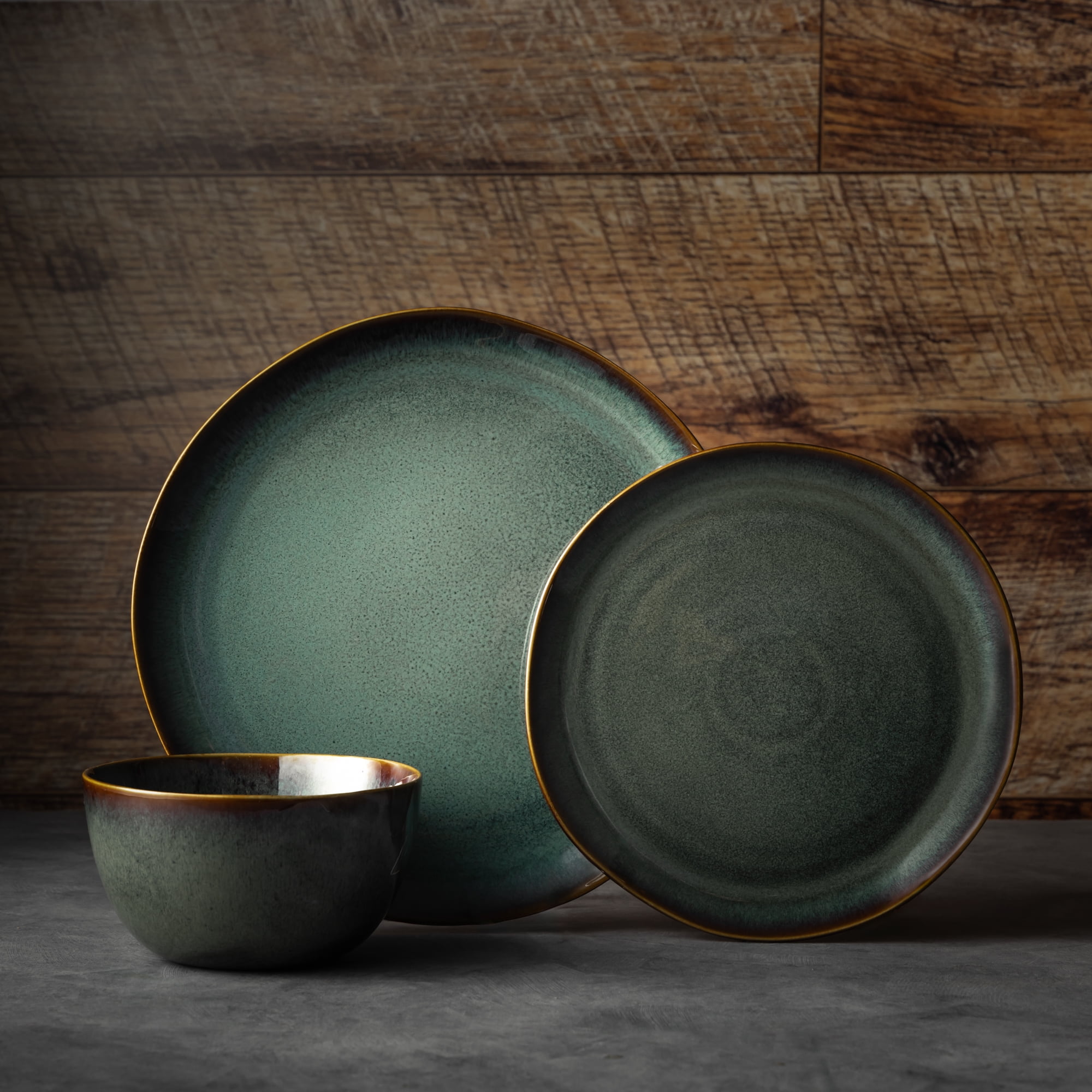 Wildstead 12-Piece Ceramic Dinnerware Set, Matthew Collection