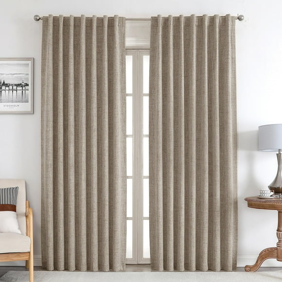 Cortinas Joydeco Blackout de lino 100% opaco, 240 x 245 cm, 2 paneles