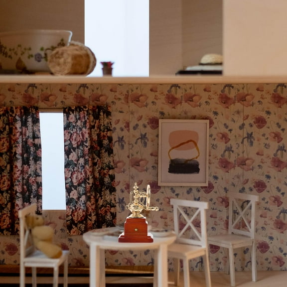 Soimiss Dollhouse Miniatures Tiny Coffee Maker Wooden Home Decor Props for Piece