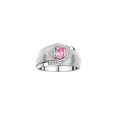 thumbnail image 1 of RYLOS Mens Rings 14K White Gold Ring 6X4MM Oval Shape Gemstone & Diamond Ring Pink Ice October Birthstone Rings For Man Gold Rings Size 10, 1 of 7