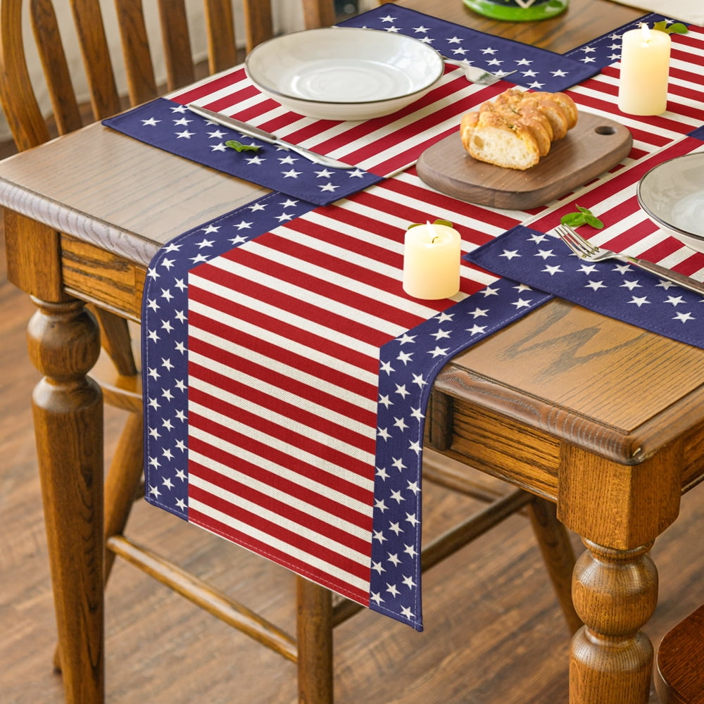Smile All Seasons Seasonal Decorative Set of 12 Table Runner Clearance for Dining Table 13 x 72 Inch, Farmhouse Kitchen Dining Room Decoration