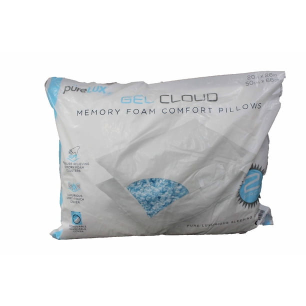 Purelux Gel Cloud Memory Foam Comfort Pillows 2 Pack Walmart Com Walmart Com