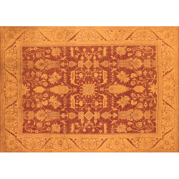 Ahgly Company Indoor Rectangle Oriental Orange Traditional Area Rugs, 5' x 8'