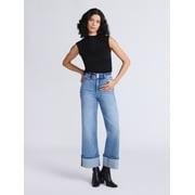 Sofia by Sofia Vergara Women's and Women's Plus Margot Wide Crop Super High Rise Jeans, 27 Inseam, Sizes 0-28