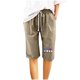 thumbnail image 1 of Puntoco Pantalones Cortos De Verano Mujer Moda 2024 Pantalones Cortos De Mujer Algodón Y Lino Estampado De Moda Cintura Elástica Pantalones De 5 Pulgadas Cordón Pantalones Cortos De 5 Pulgadas, 1 of 4