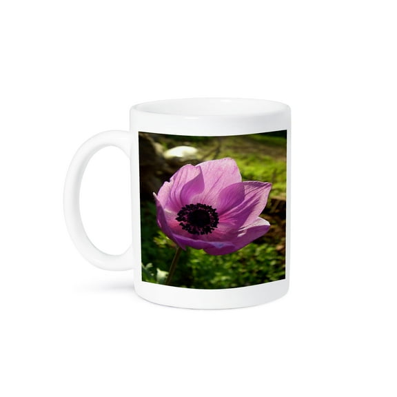 3dRose, One Delicate Purple Anemone Coronaria Flower, A beloved flower in Israel., 15oz Mug
