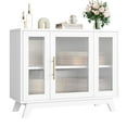 thumbnail image 6 of Ataucjin Sideboard Buffet Cabinet with Storage, Accent 36'' Storage Cabinet with Fluted Glass Door and Adjustable Shelf, White Coffee Bar Cabinet with Storage for Kitchen, Living Room, 6 of 8