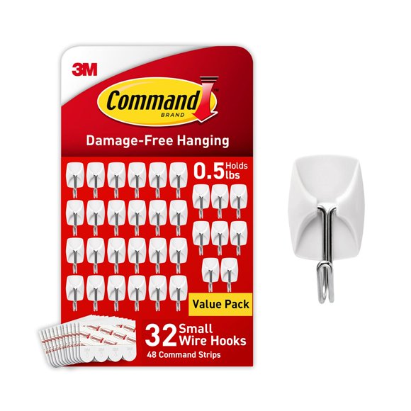 Ganchos de alambre pequeños Wall Hooks Command, 32 unidades