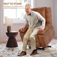 thumbnail image 2 of Power Lift Recliner Chair with Heat & Massage - Electric PU Leather Recliner for Elderly, Remote Control, 2 Side Pockets - Power Rising Recliner Sofa for Living Room & Bedroom, 2 of 8
