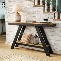 Easy4Home 46" A-Frame Rustic Wood Console Table Hand-Made, Black