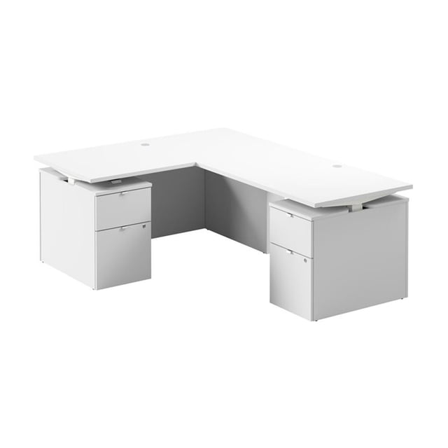 Scranton & Co Engineered Wood 60W Standing L Desk with Drawers in White