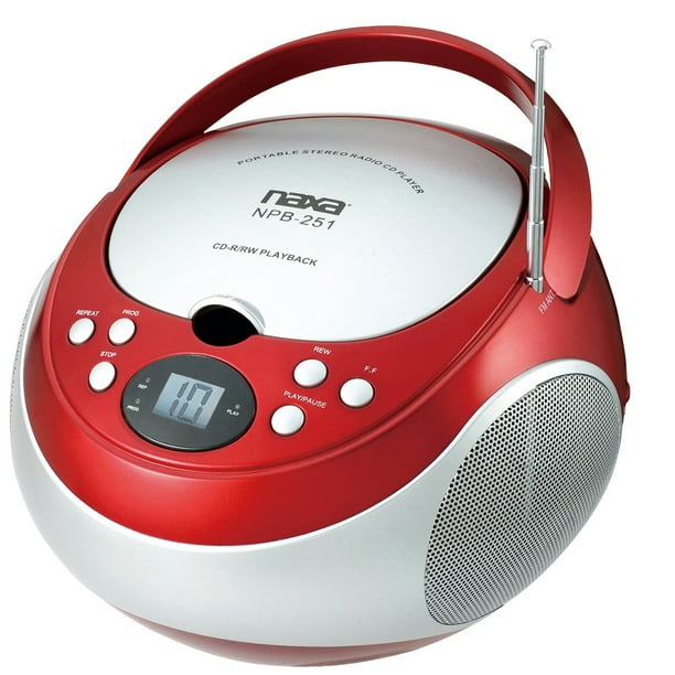 Naxa Portable CD Player with AM/FM Stereo Radio Red