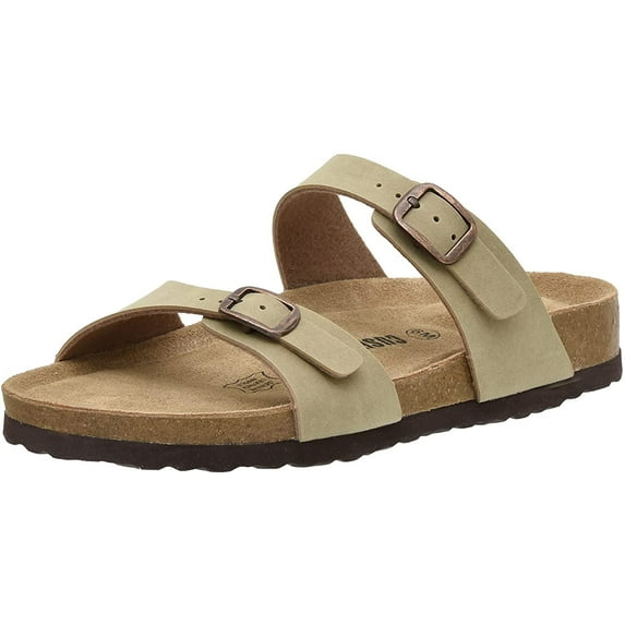 Women's Cushionaire Liam Cork footbed Sandal with +Comfort, Taupe 10