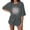Grey, variant on Tops For Women T-Shirts Oversized Loose Short Sleeve Sunflower Print Summer Layer Clothes