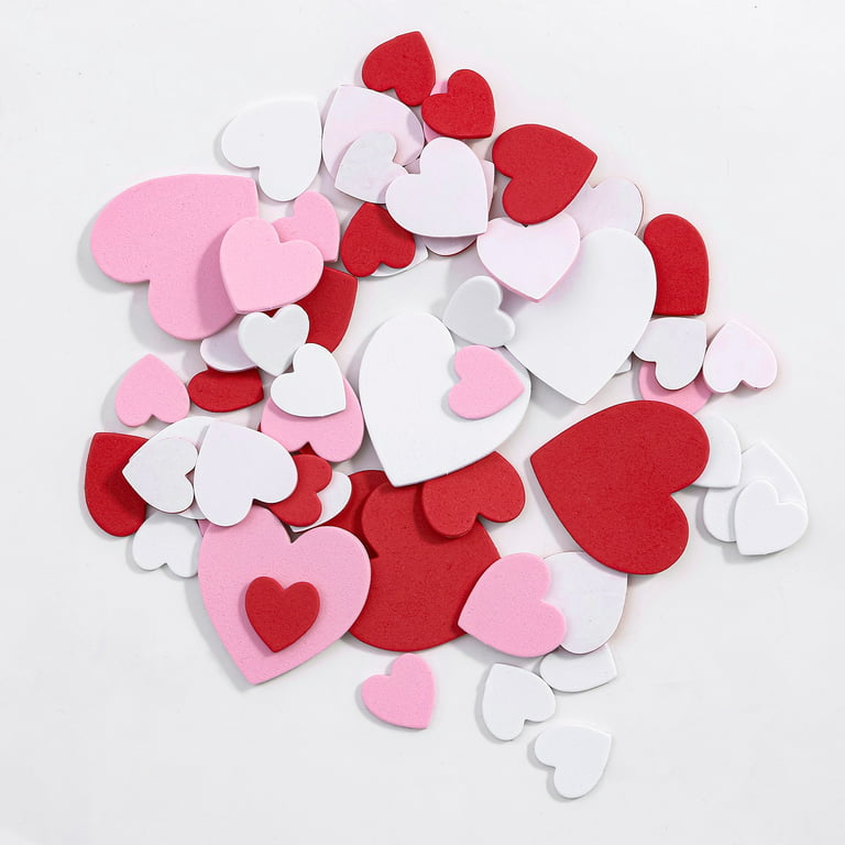 JeashCHAT 5 Packs Heart Shape Foam Stickers, Self Adhesive Mini Heart  Stickers for Decorating Mother's Day Gifts and Party, Wedding Valentines  Decoration Supply Clearance 