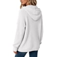 thumbnail image 3 of Women's Full Zip Up Hoodies Waffle Knit Long Sleeve Sweatshirt Tops Coat, 2XL, 3 of 5